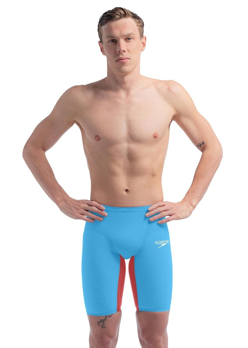 FASTSKIN LZR PURE VALOR 2.0 男子競賽級及膝泳褲 藍紅色  Blue_Red